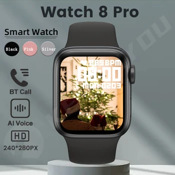 Smart Watch 8 Pro Vīriešu Atbildēt uz Zvanu, Fitnesa Tracker Kalkulators Sieviešu Smartwatch Apple Android Tālrunis PK i8 pro max HD Displejs