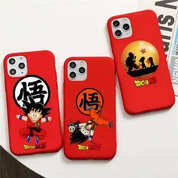 Son Goku Mazulis Dragon Ball Tālrunis Lietā Par iphone Plus 14 13 12 11 Pro Max Mini XS X XR Sarkanu Vāku