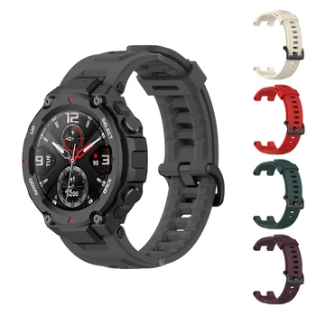 Sporta Silikona Siksna Huami Amazfit T-Rex Pro Smart Watch Band Nomaiņa Aproce Par Xiaomi Amazfit T Rex Mīksta Siksniņa