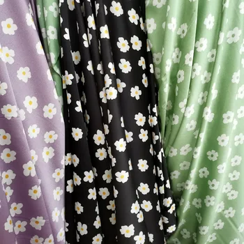 Spīdīgs Daisy Kleita Šifona Materiālu Audu Auduma DIY Apģērbu Šūšana Tekstila Vasaras Audums