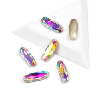 Super Spīdums Stikla Crystal AB Krāsā Rhinestones Pointback Rhinestones Par Charms 3D Nagu Mākslas Rotājumi Strass