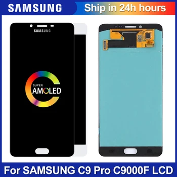 SĀKOTNĒJĀ Tālruni LCD Samsung Galaxy C9 Pro C9000 SM-C9000 LCD Displejs, Touch Digitizer Ekrāna Asamblejas Nomaiņa