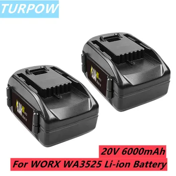 Turpow 20V 6000mAh WA3525 Nomaiņa Li-ion Akumulatoru WORX WA3742 WG155 WG160 WG255 WG545 WA3520 WA3525 WA3760 WA3553