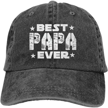 Unisex Labākais Tētis Kādreiz 1 Džinsa Auduma Cepure, Regulējams Mazgāti, Krāsoti Kokvilnas Tētis Beisbola Cepurītes