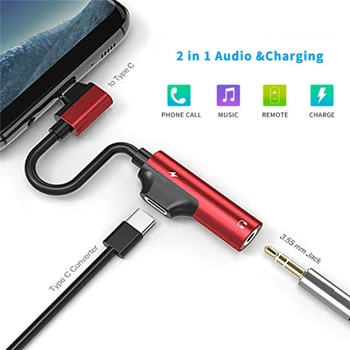 USB C APK Adapteris 2 1 C Tipa Līdz 3.5 Austiņu Adapteri Audio Tipa-c Austiņas 3mm Ligzda AUX Usb C 3.5 Par Xiaomi Usbc 3 5