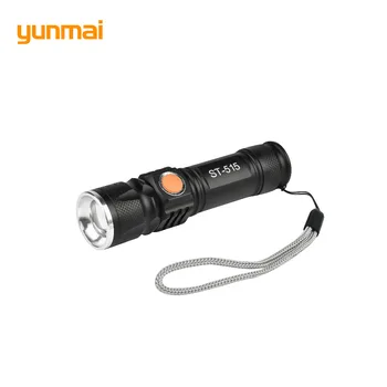 USB Iekšpusē Akumulatoru 2300 Lūmenu XML T6 Jaudīgs LED Lukturītis Uzlādējams Lāpu Zibspuldzes Gaismas LED Zoom Lampas Medību Melns