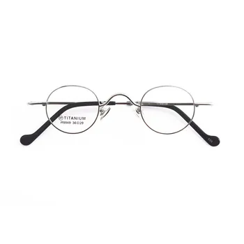 Vintage Brilles Mazas Ovālas Kārtu Tīra Titāna Briļļu Rāmji Pilna Loka Super Gaismas Optisko Briļļu Vīrieši Sievietes Tuvredzība Brilles