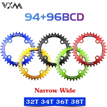 VXM Kārta 94BCD/96BCD Chainwheel 32/34/36/38T Kalnu velosipēds Chainring par ALIVIO M4000 M4050 NX GX X1 94+96 mm kloķa Velosipēdu daļa