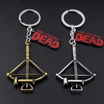 Walking Dead Keychain Augstas Kvalitātes Priekšgala Bultas Ar Sarkanu Burtu Metāla Atslēgu Chian Atslēgas Vīriešiem Automašīnu Sieviešu Soma Filmu Piederumi