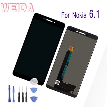 WEIDA Nokia 6.1 N6 -2018 Ekrānu Nomaiņa, Montāža LCD skārienekrānu, Digitizer 5.5 Collu + Rīks TA-1016 TA-1043 TA-1089