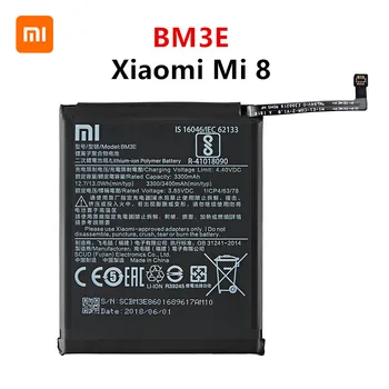 Xiao mi 100% Oriģinālā BM3E 3400mAh Akumulatoru Xiaomi Mi 8 Mi8 M8 BM3E Augstas Kvalitātes Tālruņa Baterijas Nomaiņa