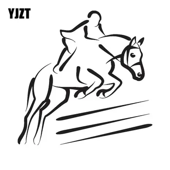 YJZT 15.7 CM*15.6 CM Zirgu Sacīkšu Vinila Uzlīmes Uzlīmes Motociklu Dekoru Melna/Sudraba C31-0220