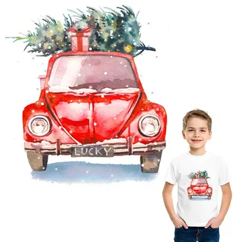 Ziemassvētku Automašīnām Koku Plāksteri Ziemas Apģērbu Modes Siltuma DIY Piederumu Dzelzs Uzlīmes Pārneses Dzelzs-Par Ziemassvētku Dāvanu