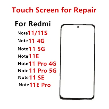 Ārējais Ekrāns Xiaomi Redmi 11. Piezīme Pro 4G 5G 11E SE Plus Priekšā Touch Panelis LCD Displejs ar Stikla Vāciņu, Objektīva Remonts Nomainītu Detaļas