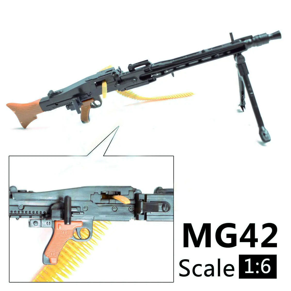 1/6 Mēroga MG42 4D Plastmasas Pistoli Modelis Montāža Mīklas Ķieģeļi Ieroci Karavīrs Mašīna Lielgabals Fit 12 Collu Rīcības Attēls Attēls 2