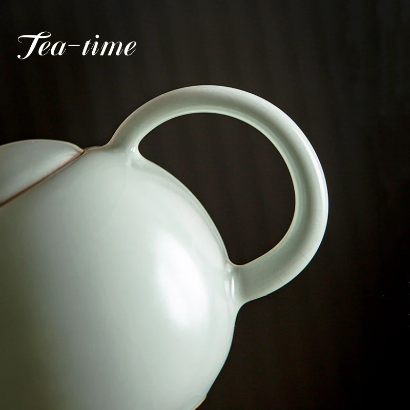 180ml Boutique Ru Krāsns Keramikas Tējkanna Roku darbs Atvērt Gabals Porcelāna Xishi Pot Tējas Maker Pods ar Filtru Kung Fu Tējas Komplekts Dāvanu Kastē Attēls 4