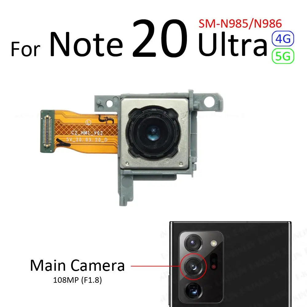 Aizmugures Galvenais Ultrawide Dziļums Telefoto Makro Aizmugurējo Kameru Flex Kabelis Samsung Galaxy Note 20 Ultra N985 N986 N980 N981 Attēls 4