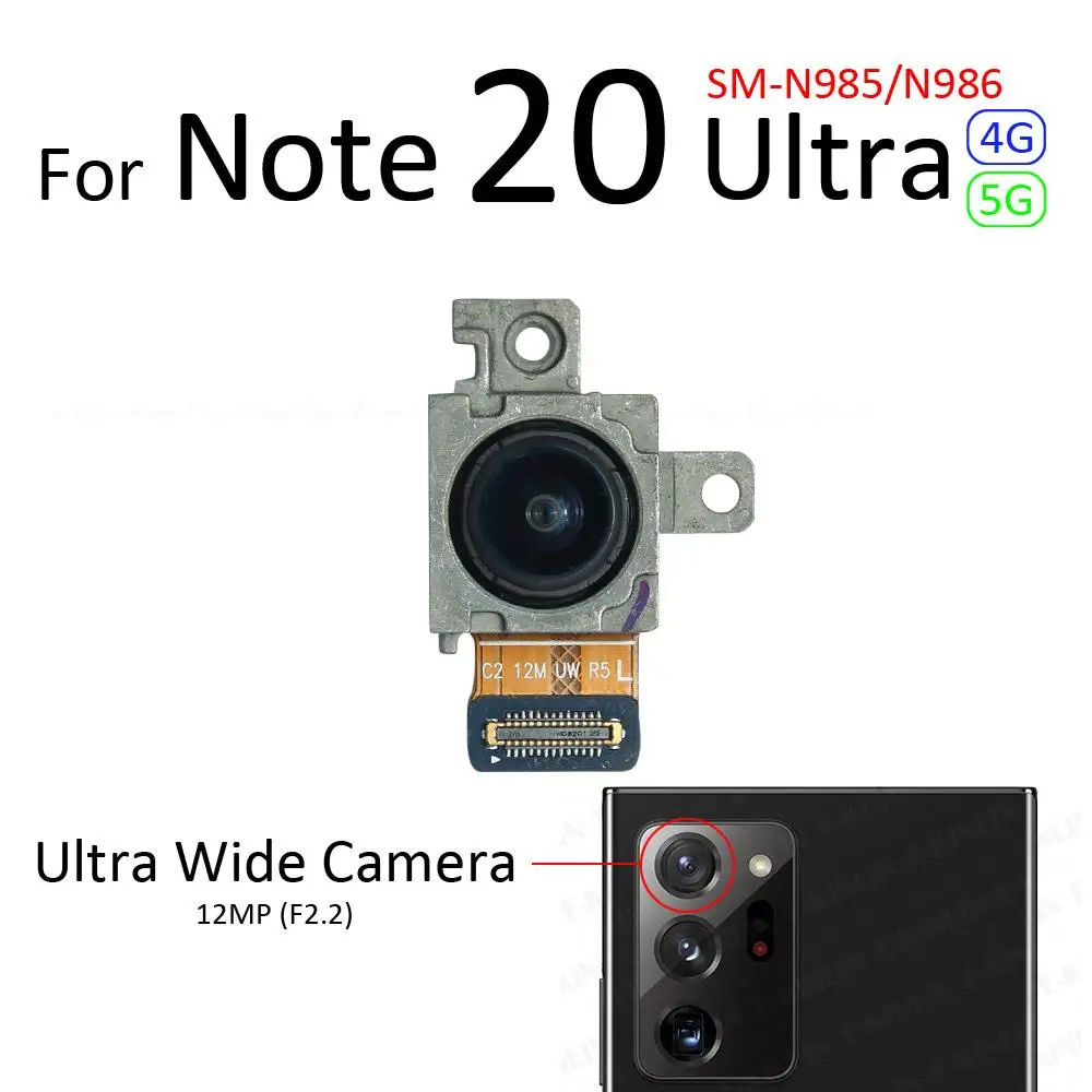 Aizmugures Galvenais Ultrawide Dziļums Telefoto Makro Aizmugurējo Kameru Flex Kabelis Samsung Galaxy Note 20 Ultra N985 N986 N980 N981 Attēls 5