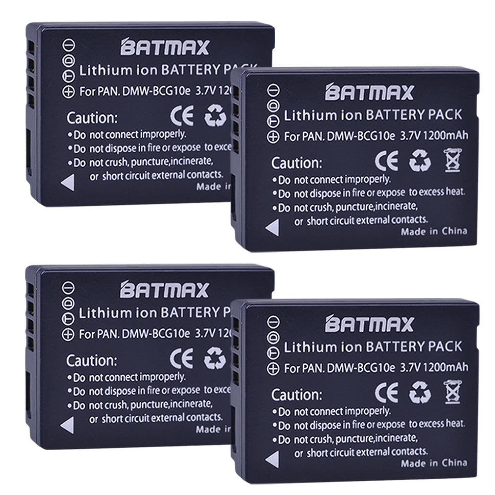 Batmax 1200mAh DMW-BCG10 BCG10 BCG10E akumulatoru Panasonic Lumix DMC-3D1 DMC-TZ7 DMC-TZ8 DMC-TZ10 DMC-TZ18 Attēls 0