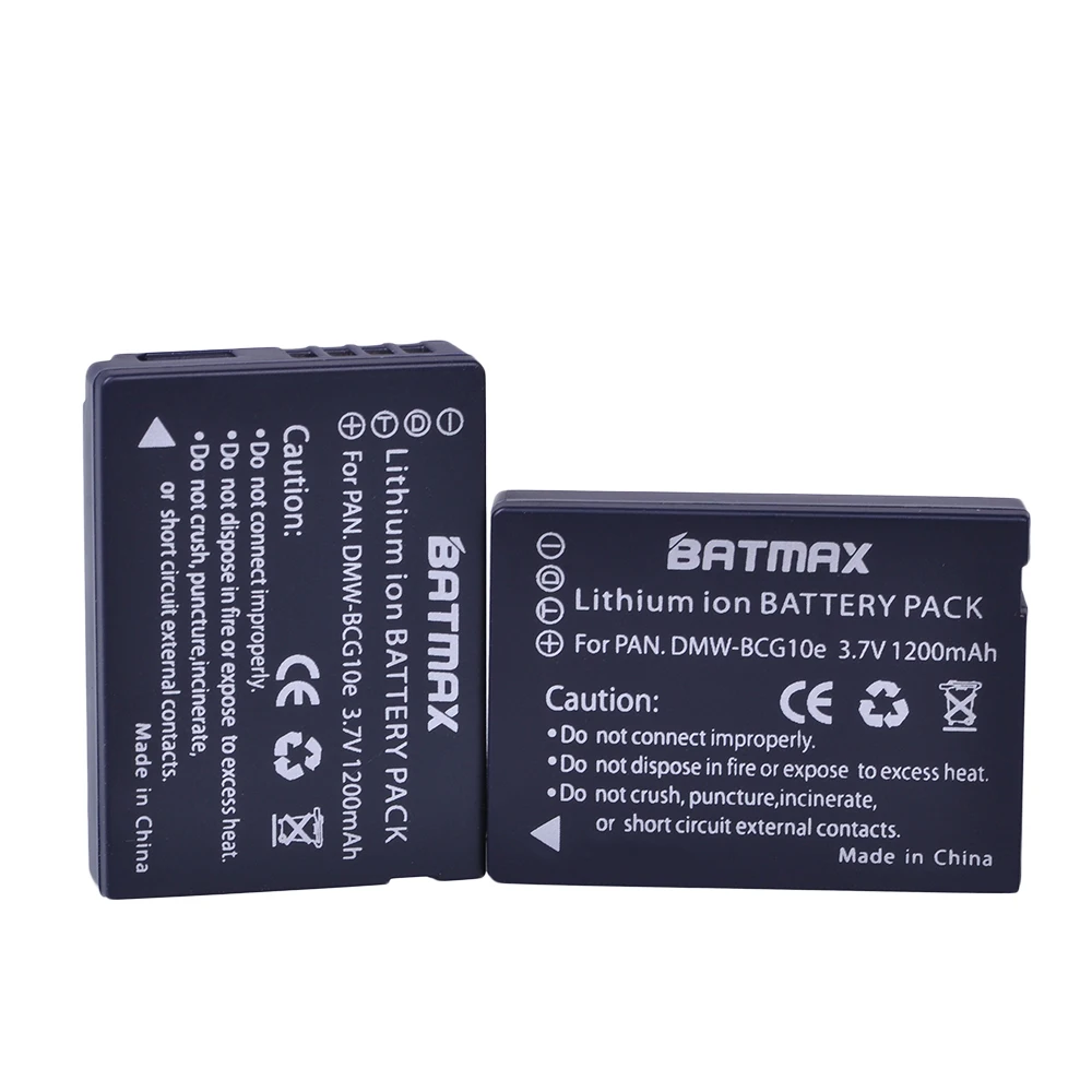 Batmax 1200mAh DMW-BCG10 BCG10 BCG10E akumulatoru Panasonic Lumix DMC-3D1 DMC-TZ7 DMC-TZ8 DMC-TZ10 DMC-TZ18 Attēls 2