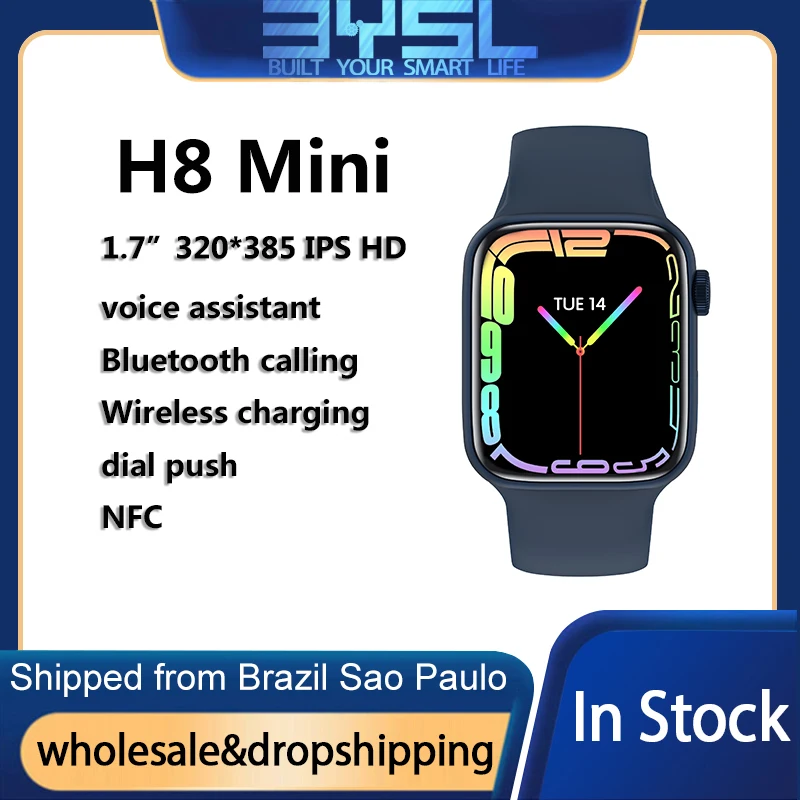 BYSL SVB H8 Mini Smart Skatīties Series 7 41mm Bluetooth Zvanu DIY Zvani sirdsdarbība Smartwatch Vīrieši Sievietes Par Android, IOS i7 Mini W57 Attēls 0