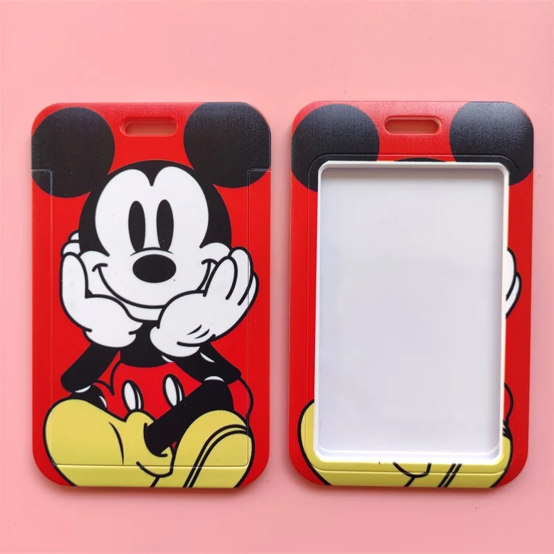 Disney Mickey Minnie Mouse Siksniņa ID Kartes Vāciņu Žetons Turētājs Karikatūra Kakla Siksna DIY Keychain Atslēgu Riņķi Attēls 2
