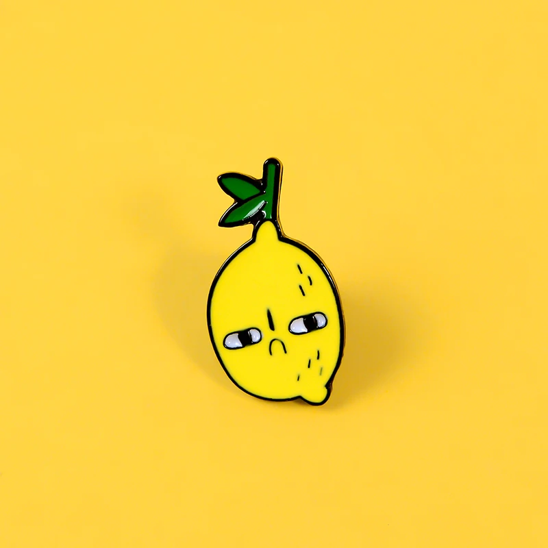 Greizsirdīgs Citronu Emaljas Pin Pasūtījuma Skaudīgs Sejas Piespraudes par Kreklu Atloks Soma Augļu Žetons Karikatūra Rotaslietas Dāvanu Bērniem Draugiem Attēls 4