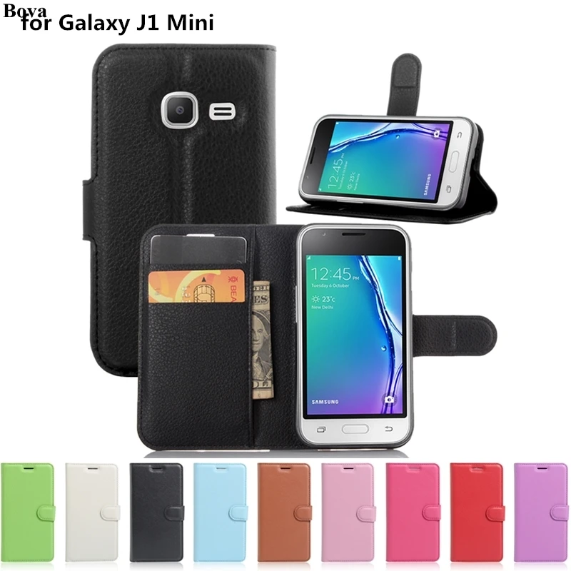 retro āda Flip Case for Samsung Galaxy J1 Mini J105F seguma Naudu slots Magnētisko Sprādzes Maksts Attēls 0