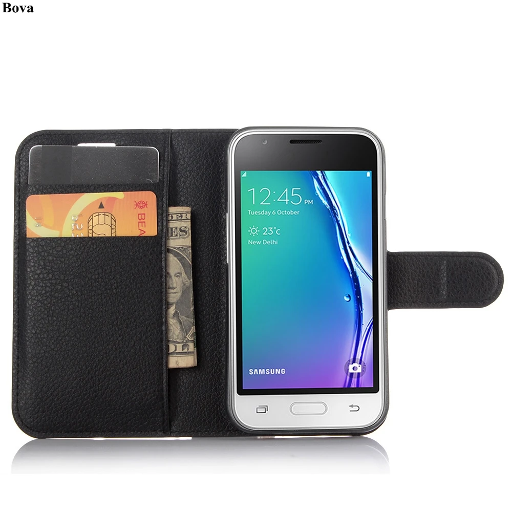 retro āda Flip Case for Samsung Galaxy J1 Mini J105F seguma Naudu slots Magnētisko Sprādzes Maksts Attēls 4