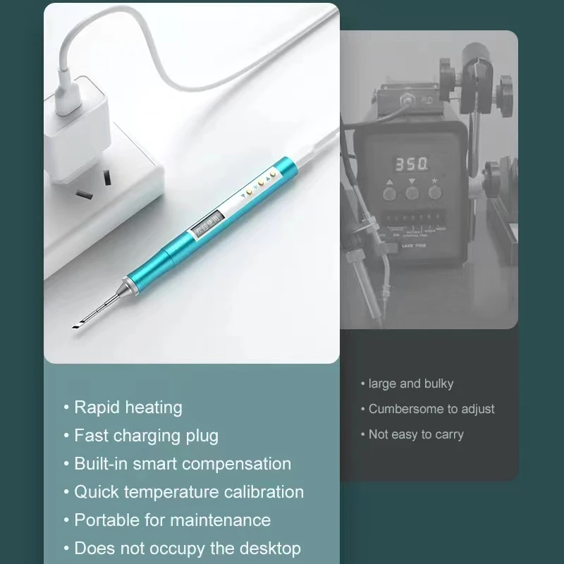 UYUE E210 Mini portatīvo Nano Elektriskais lodāmurs Ātrās Uzlādes Metināšanas Pildspalvu, iPhone, Android Pamatplates Remonts PCB lodalva Attēls 3